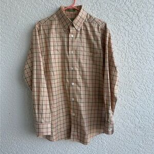 Orvis Brand Fishing Country Twill Long Sleeve Button Down plaid
